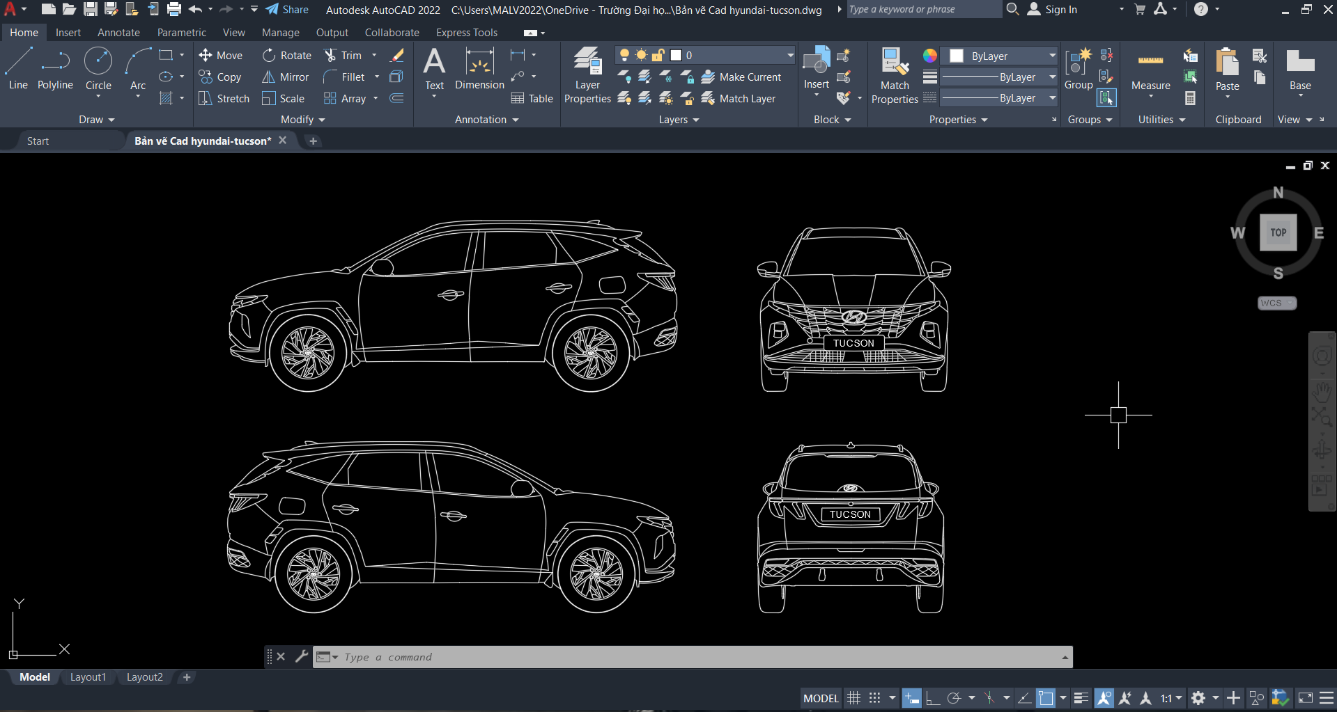 Bản vẽ xe huyndai tucson 2023